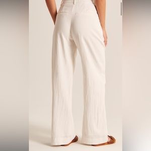 Abercrombie Linen Tailored Wide Leg Pant